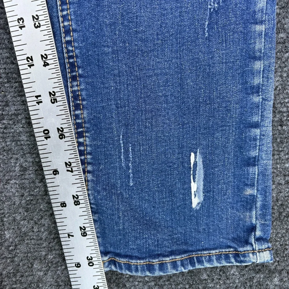 KDNK 11 4 14 11 Skinny Jeans Mens 31x30.5 Blue Denim Cotton Stretch Distressed‎